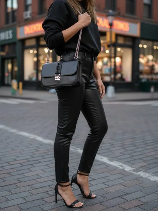 Valentino Garavani Black Leather Glam Lock Chain Shoulder/Crossbody Bag - Picture 7 of 7